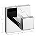 Leyden Polished Chrome Coat Hooks, Bathroom Silver Robe Hooks Towel Hanger Wall Mounted Square Modern Door Clothes