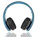 Fetta Wireless Foldable Over Ear Bluetooth Headphones with Mic Headsets with 3.5 MM Audio Cable for Sports Stereo Earphones for Bluetooth Enabled Devices (Blue)