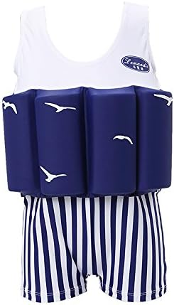 BEFULY Boys Blue Swimwear, Germanic Brand Buoyancy Swimsuit for Kids Learn to Swim, Summer Swimming with Fun (140)