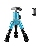 ZOMEI ZM-HR-CK30-Blue-01 Lightweight Compact Aluminum Alloy Mini Desktop Tabletop Tripod with 360 Degree Panoramic Ball Head and Quick Release Plate for Canon Nikon DSLR Cameras, Blue