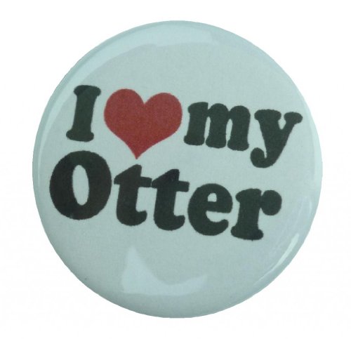 A&T Designs Unisex - I Love My Otter 1.25" Pinback Button Badge / Pin (heart)