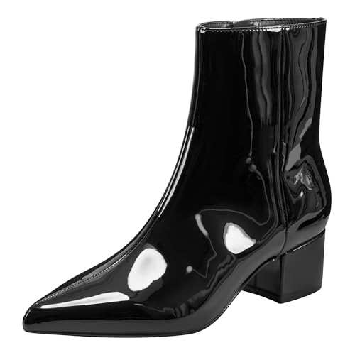 Marc Fisher Women’s GISMO Ankle Boot, Black Patent 001, 6.5