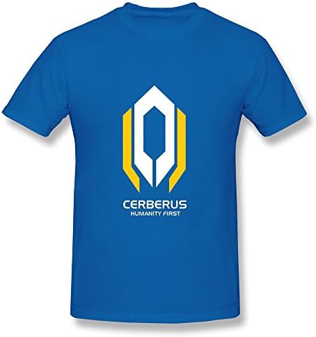 JIAYOUCT Men's Cerberus Mass Effect Humanity First Logo T-shirt Size M RoyalBlue