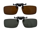 Besgoods Dark Brown+Dark Green Polarized Clip-on Flip up Sunglasses Lens