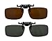 Besgoods Dark Brown+Dark Green Polarized Clip-on Flip up Sunglasses Lens