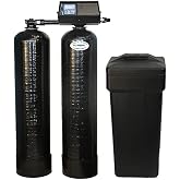 DuraWater Fleck 9100 SXT Twin Tank Water Softener, 48,000 Grains, Black | Metered On-Demand, 48,000 Grains Per Tank, 24/7 Soft Water