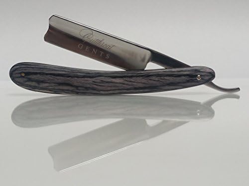 Straight Razor-Professional Quality-100% Carbon Steel Cutthroat blade-Black Wood Handles-Perfect for your Shaving kit