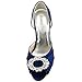 ElegantPark Women High Heel Pumps Peep Toe Brooch Ruched Satin Evening Prom Wedding Shoes