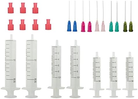 All-Plastic Syringe with Plastic Blunt Needles and Storage Cap - Plastic Plungers - No Rubber - No Lubricant