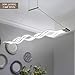 EverFlowery Modern Chandelier, Fashion Contemporary Led Wave Shape Pendant Light, Stylish Hanging Ceiling Fixture with Adjustable Height for Dining Living Room Kitchen Island, 50W Cool White=6500K