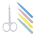 Tweezers Professional Stainless Steel 4-Piece Precision Tweezer Set for Men & Women - Great for Facial Hair Removal, Eyebrow Shaping, Plucking, Splinters & Ingrown with Facial Hair Scissor (4 Colors)