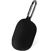 Geiomoo Silicone Case for Bose New QuietComfort Earbuds 2024, Soft Flexible Scratch Resistant Protective Cover with Carabiner (Black)