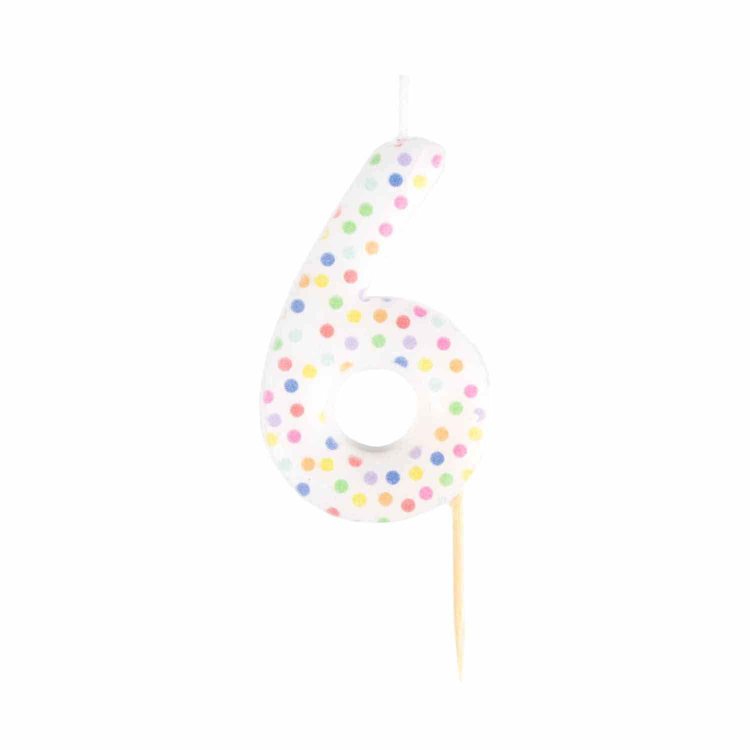 amscan 9911561 Patterned Numerical Candle 6