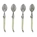 French Home Laguiole 4-Piece Coffee Spoons Set – Sophisticated Stainless Steel Spoons with Ivory-Colored Handles – Laguiole Flatware Set for Tea, Coffee, Desserts, and Ice Cream (6