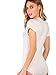 MAKEMECHIC Women's Short Sleeve Tops Basic V-Neck Leotard Bodysuit Lingerie White L