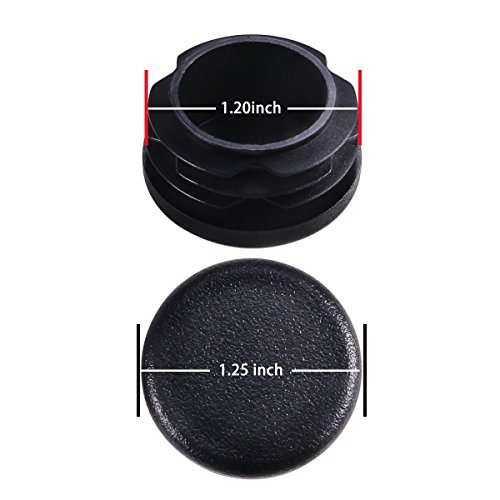 DEALIKEE 1.25 Inch Round Plastic Plug, Anti slip Chair Leg Caps Pipe Tubing End Cap, Durable Furniture Glides for Tables and Chairs.(12 Pack)