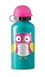 Crocodile Creek Girls Eco Owl Stainless Steel Water Drinking Bottle, Teal, 7