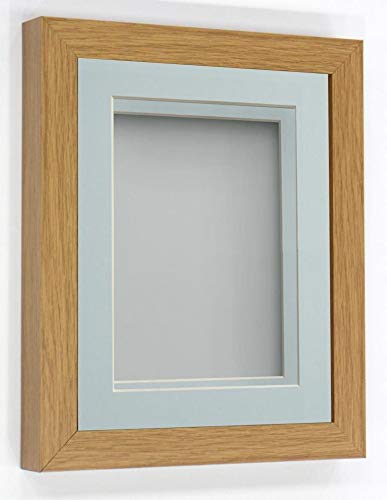 Rickman Box Frame Beech with Light Blue Mount, 8x6 for 5x3 inch