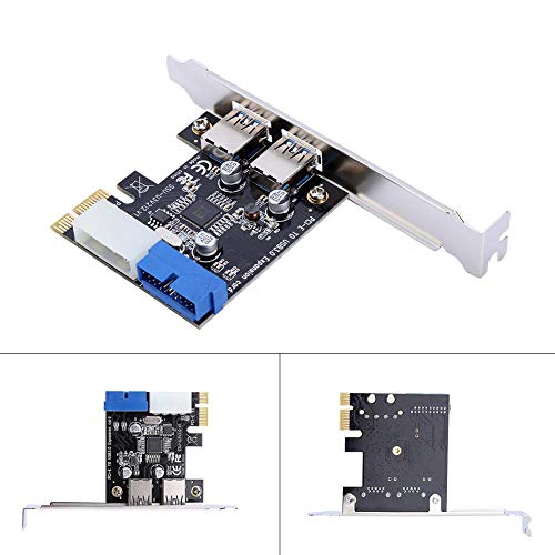 V BESTLIFE PCI-E to Smart 2 Ports USB3.0 Expansion Serial Card Adapter with Front 19PIN Interface, Support Windows XP 32/64, Windows 7 32/64, Windows8, Windows8.1, Windows10 Operating System