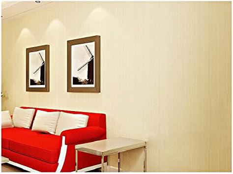 HANMERO 20.86inch by 393.7inch Wall Murals Modern Simplicity Narrow Stripes Wallpaper For TV Background Living Room Bedroom Cream