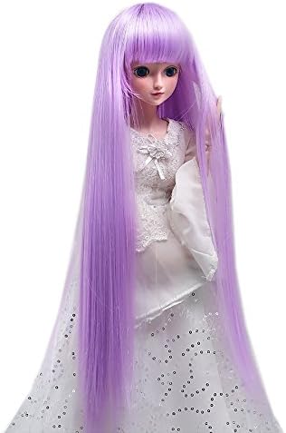 OMISS 20'-24' 1/3 BJD Doll Wig Fashionable Flowing Long Purple Wig Doll's Halloween Gifts