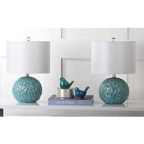 SAFAVIEH Lighting Collection Robinson Coastal Beach House Coral Reef Light Blue Round 21-inch Bedroom Living Room Home… 41PjorFQrIL
