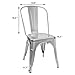Furmax Metal Dining Chair Indoor Outdoor Use Stackable Classic Trattoria Chair Chic Dining Bistro Cafe Side Metal Chairs Set of 4 (Sliver)