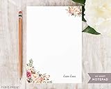 PAINTED FLORALS I NOTEPAD - Personalized Flower Stationery / Stationary Note Pad