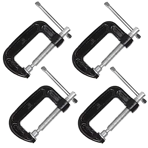 2 Inch C-Clamp Set, Heavy Duty Steel C Clamp Industrial Strength C