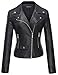 Tanming Women's Faux Leather Moto Biker Short Coat Jacket