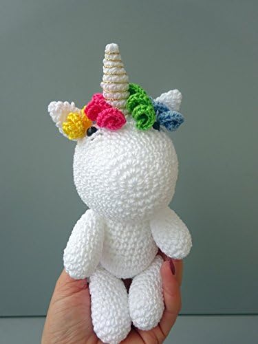 Unicorn amigurumi, magical creature horse, mythical horse, one horn horse