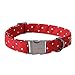 Unique style paws Cotton Dog Collar with Bow Puppy Collar with Red White Round Dot for Small Medium Large Boys Girls Dogs
