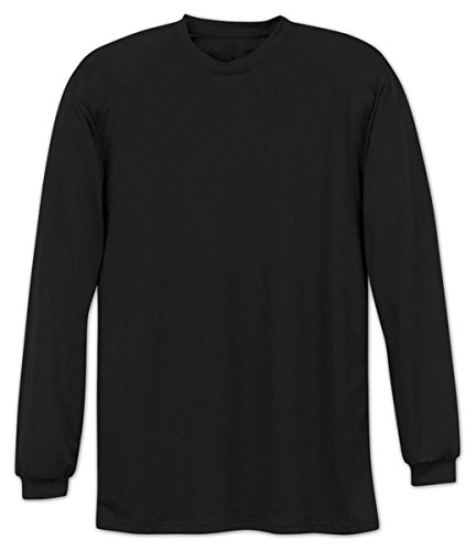 A4 Youth Cooling Performance Crew Long Sleeve T-Shirt, Black, Small