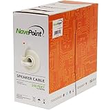 NavePoint 250ft in Wall Audio Speaker Cable Wire CL2 14/2 AWG Gauge 2 Conductor Bulk White