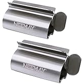 Toothpaste Tube Squeezer, NEEMAY Metal Toothpaste Squeezer Rollers, Toothpaste Dispenser, Rolling Tube Toothpaste Wringer 304
