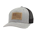 ARIAT Men's R112 Cap, Grey with Brown Embossed USA