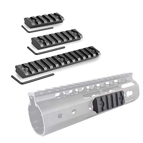Picatinny Rail Mount Sections for Keymod System, Aluminum Rail Mount (5-Slot 7-Slot 13-Slot) with 3 Allen Wrench, Matte Black
