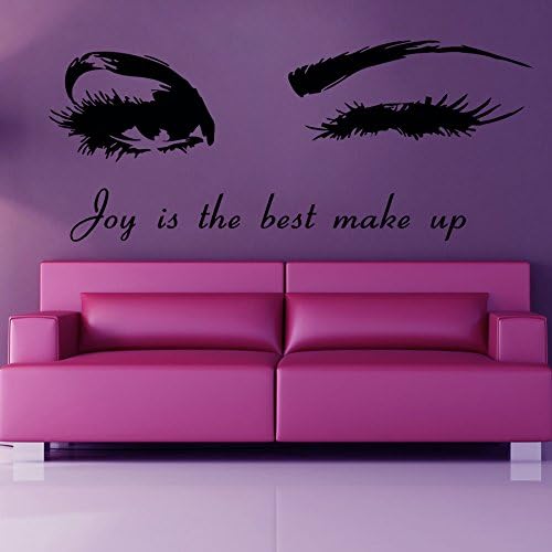 Wall Decor Vinyl Decal Sticker Quote Joy Is the Best Make up Eyes Kg252
