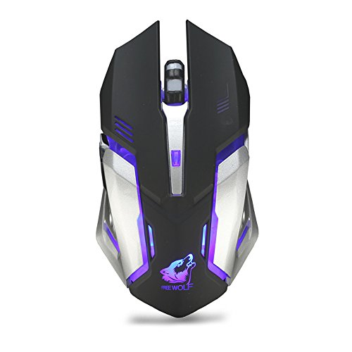 Boofab Rechargeable X7 Gaming Mouse Wireless [7200 DPI] [Programmable] [Breathing Light] Ergonomic Game Computer Mice RGB Gamer Desktop Laptop PC Gaming Mouse for Windows