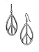 Oval Hippie Peace Sign Dangle Earrings Silver Finish Pewter