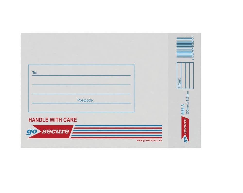 GoSecure Bubble Lined Envelope Size 3 150x215mm White (Pack of 20)