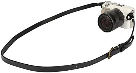 candyanglehome Genuine Leather Camera Shoulder Neck Strap with adjustable for Leica, Panasonic Canon, SonNikon, Fujifilm,Black
