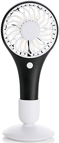 intbase Mini Handheld Fan, Personal Portable Desktop Table Cooling Fan with USB Rechargeable,for Outdoor Travel,Office desk,Park,Bus &amp; kitchen (Black)