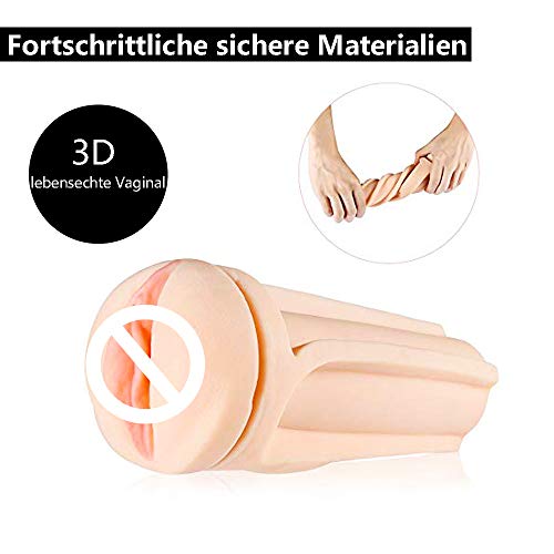 Sexspielzeug Männer Masturbieren Mann Taschenmuschi Masturbator, Muschi Pussy Blowjob 3D Realistisch Vagina Silikon Masturbatoren mit 7 Vibrationsmodi, Automatischer 608 G