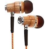 Symphonized NRG Premium Genuine Wood In-ear Noise-isolating Headphones with Mic (Orange Stripe)