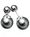 Silver Black Double Pearl Earring Studs Women 18k Gold Plated Jewelry Gift