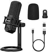 USB Microphone for Computer, ZINGYOU Condenser Desktop Mic Plug & Play with Mic Gain, Mute Button...
