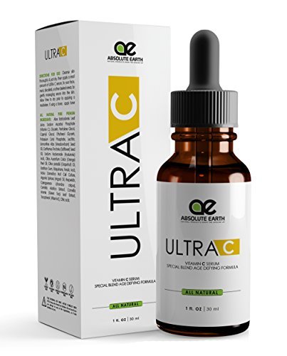 Vitiman C Serum Professional Use - Special Blend Age Defying Formula - Anti-Wrinkle Anti-Aging Vitamin C Serum With Green Tea + Hyaluronic Acid + Ferulic Acid + Vitamin E By Absolute Earth, 1 Fl. Oz (850717007027)