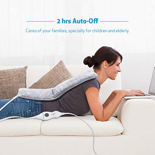Electric Heating Pad 12" X 24" Extra Large Fast Heat Therapy Wrap, Dry/Moist Heating Pad with Auto Shut Off, Pain Relief for Neck, Shoulder, Arms, Legs, Back and Waist - PROALLER