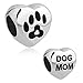 ShinyCharm Dog Mom Charm Pet Paw Print Charm Beads for Bracelets